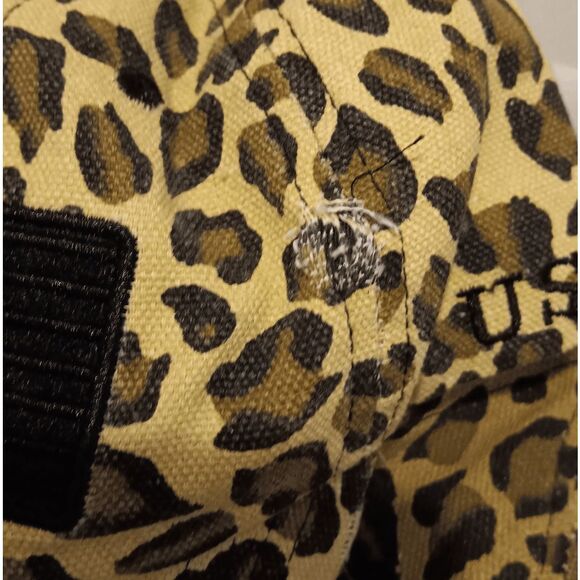 2/$30 Ladies Leopard Distressed American Flag Hat - Animal Print Baseball Cap - Picture 6 of 10